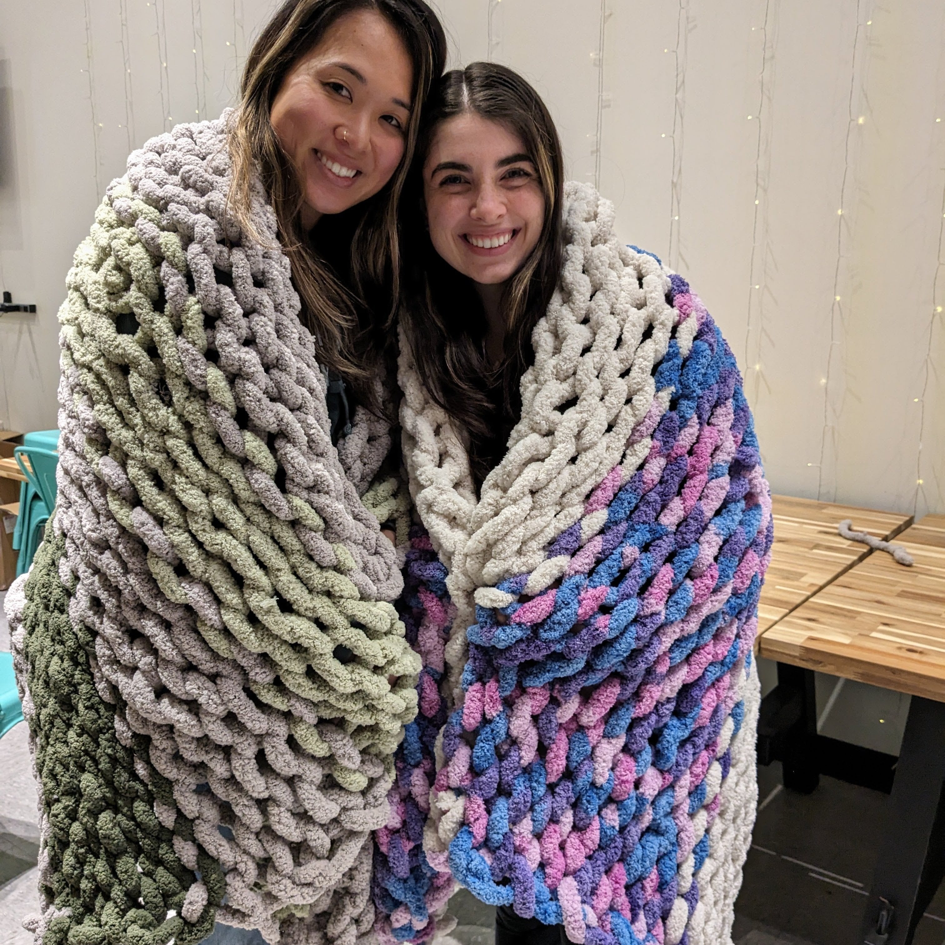 Chunky Knit Throw Blanket Making