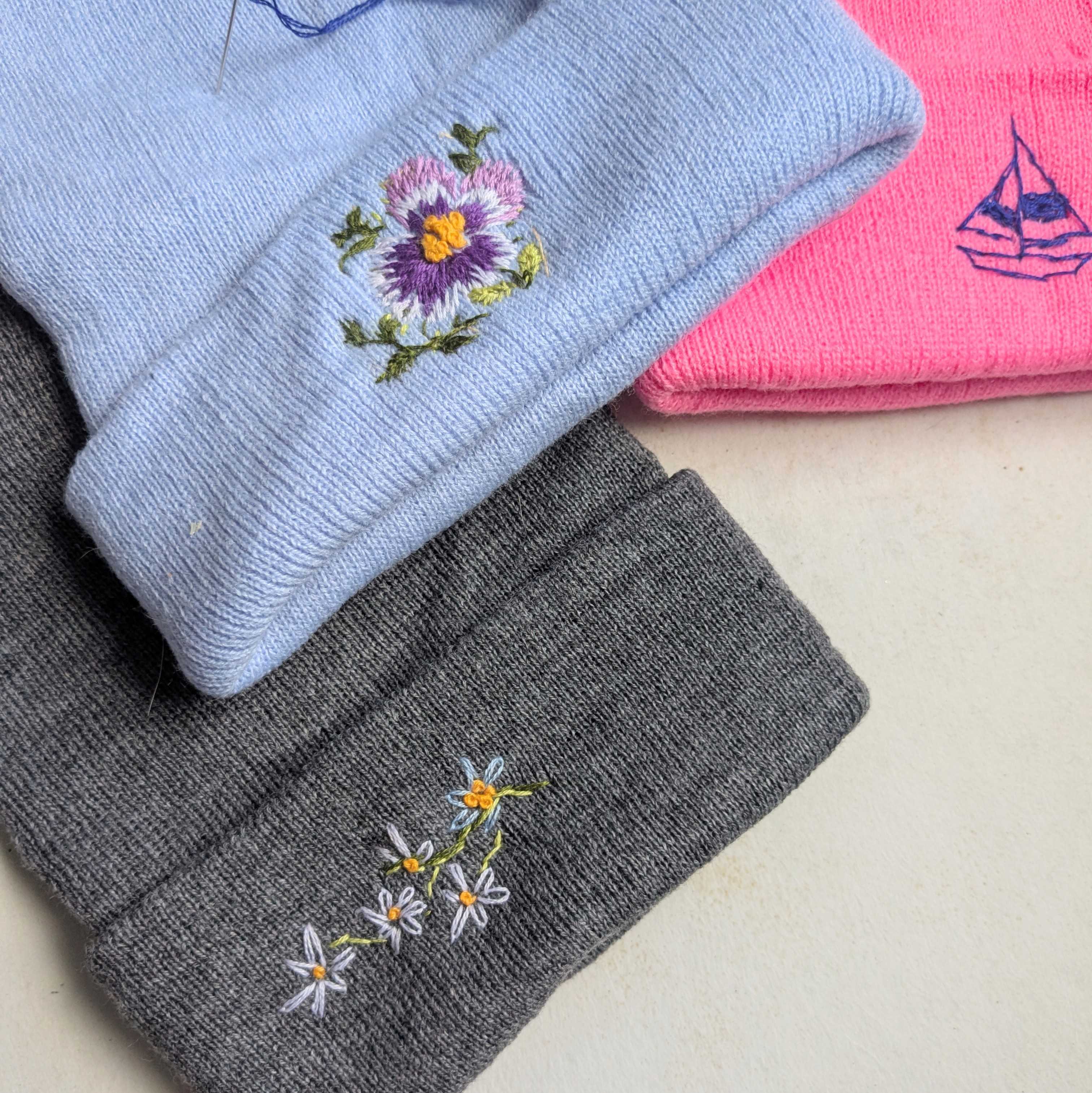 Beginner Embroidered Beanie Hat (Cambridge)
