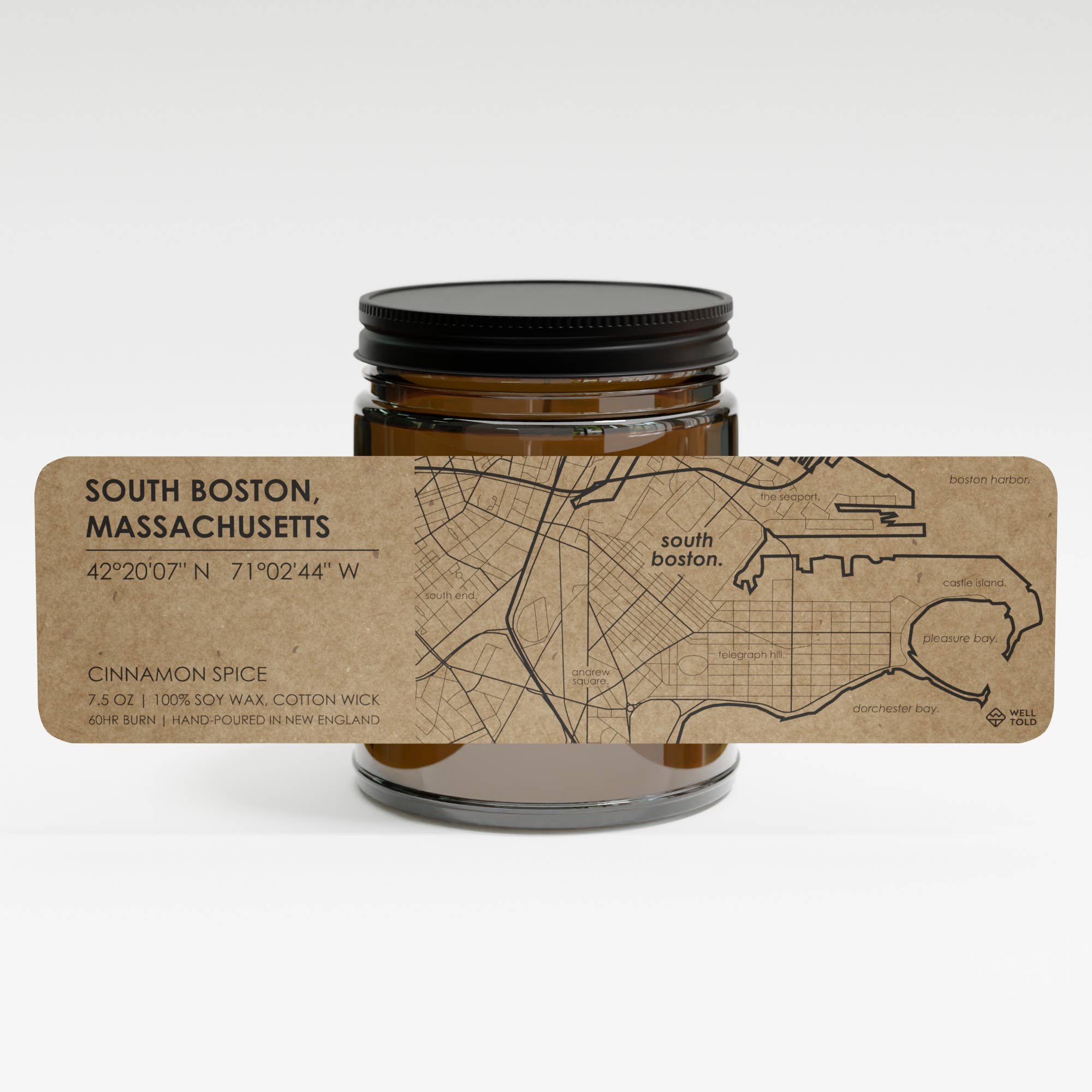 South Boston MA Map Candle