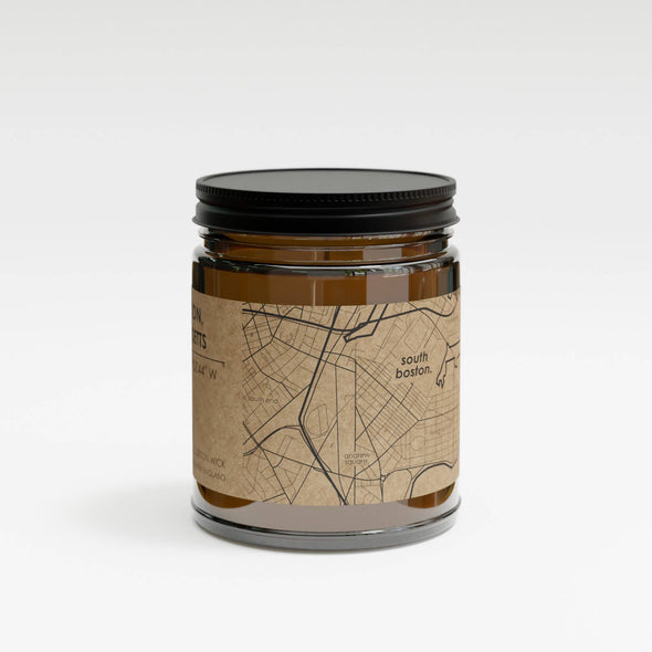 South Boston MA Map Candle