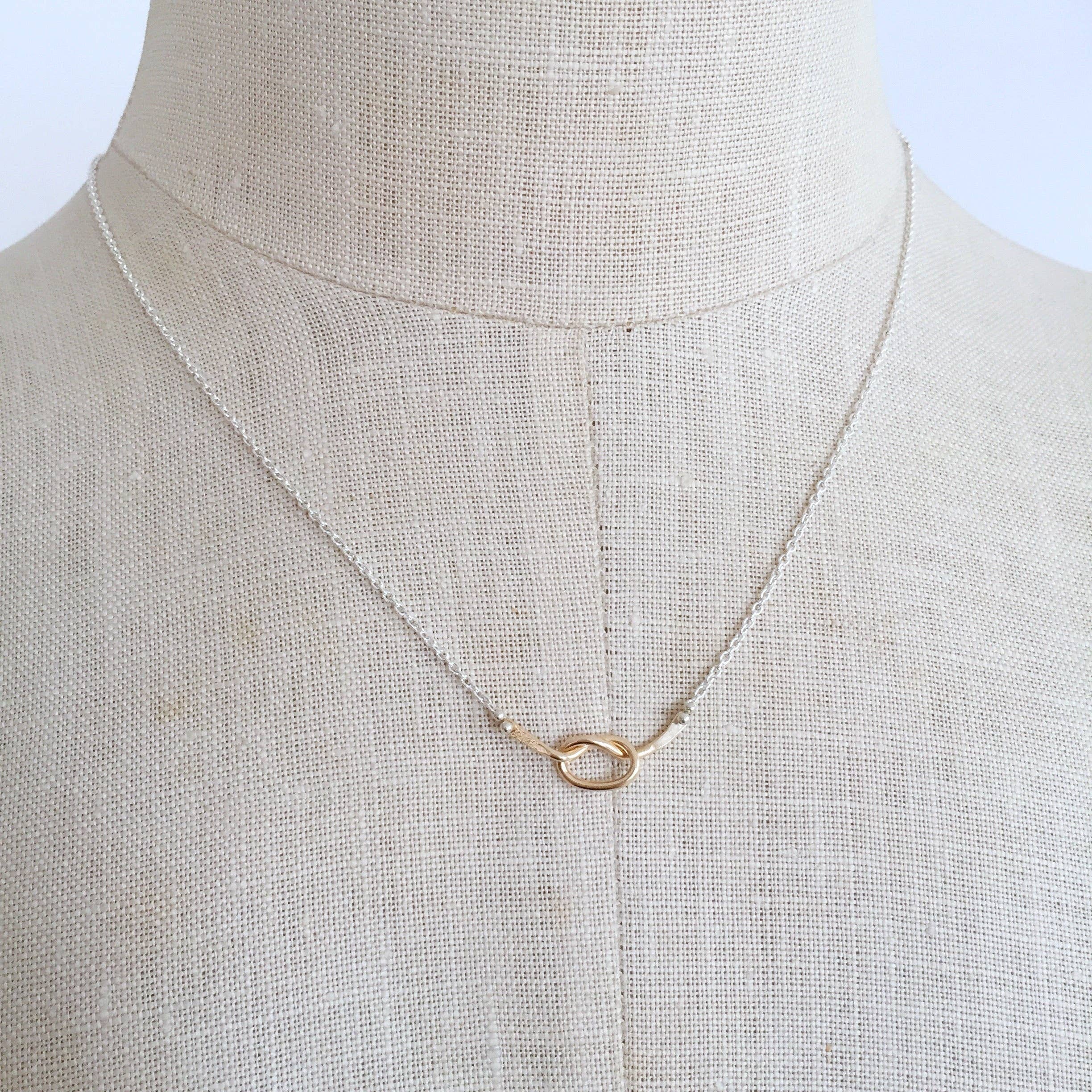 Loveknot Necklace: 14k Yellow Gold Fill