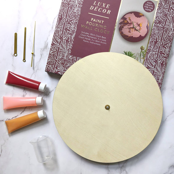 Luxe Decor Craft Kit - Paint Pouring Wall Clock