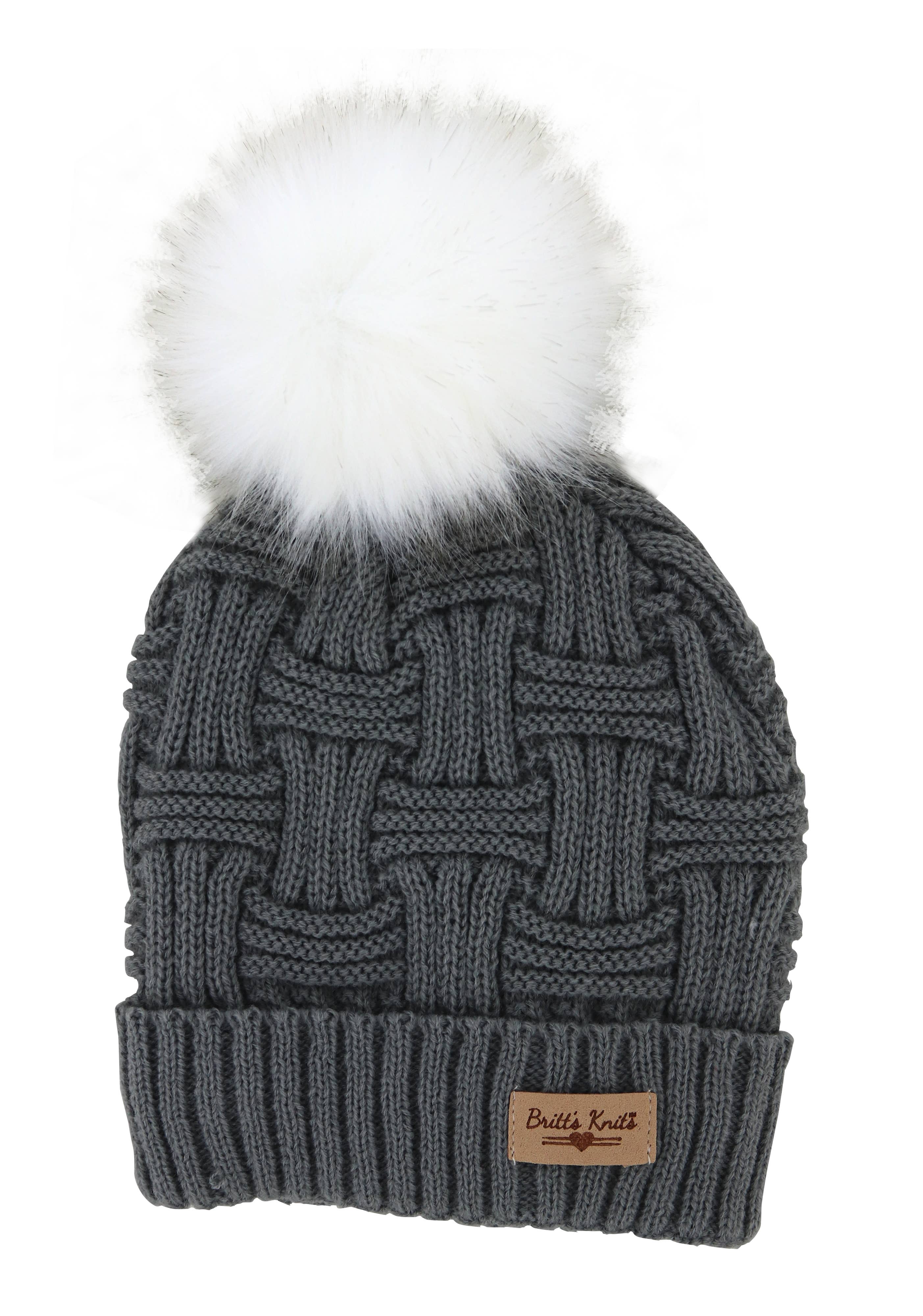 Britt's Knits Plush Lined Hat With Pom-Pom