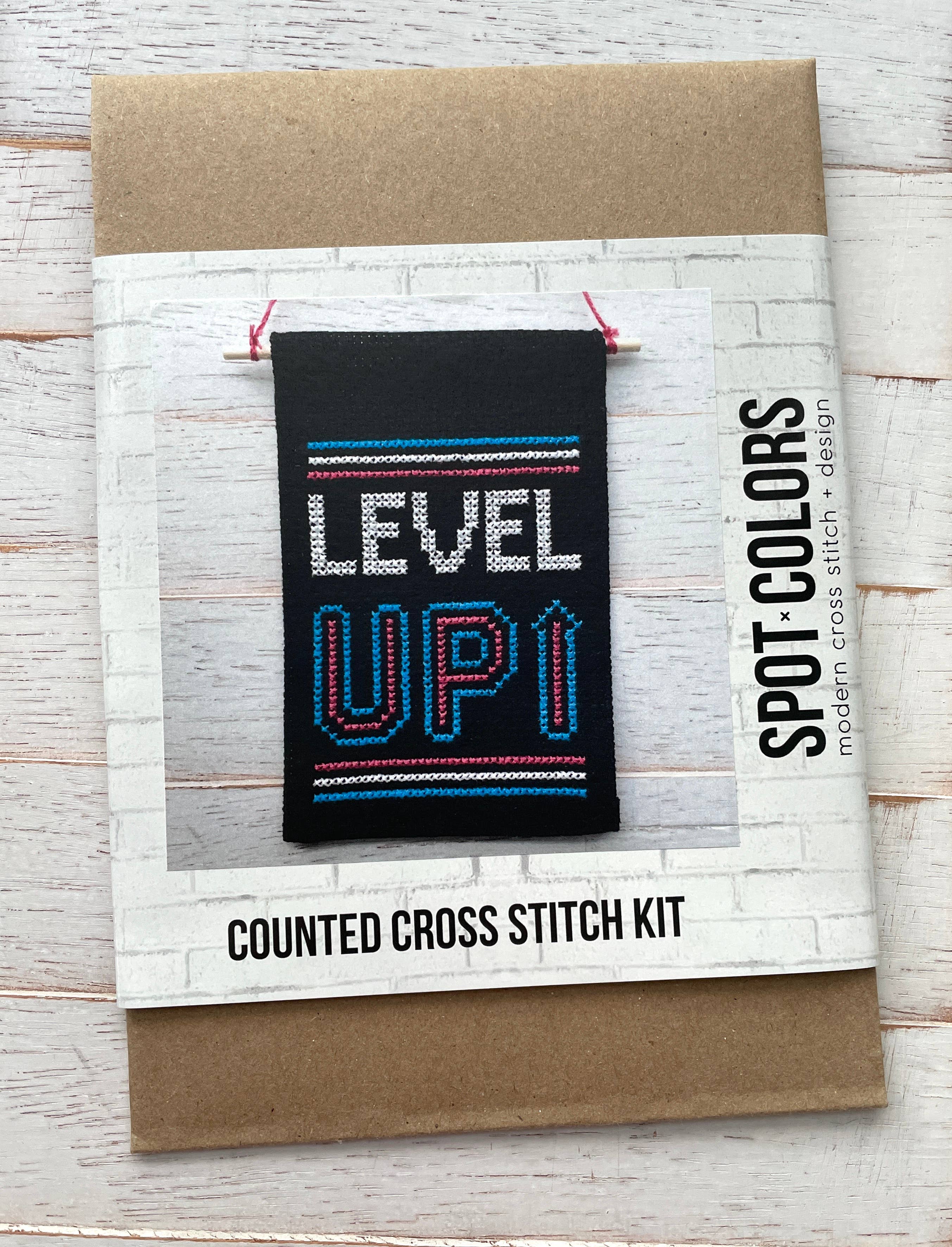 Level Up Tiny Banner Counted Cross Stitch Kit