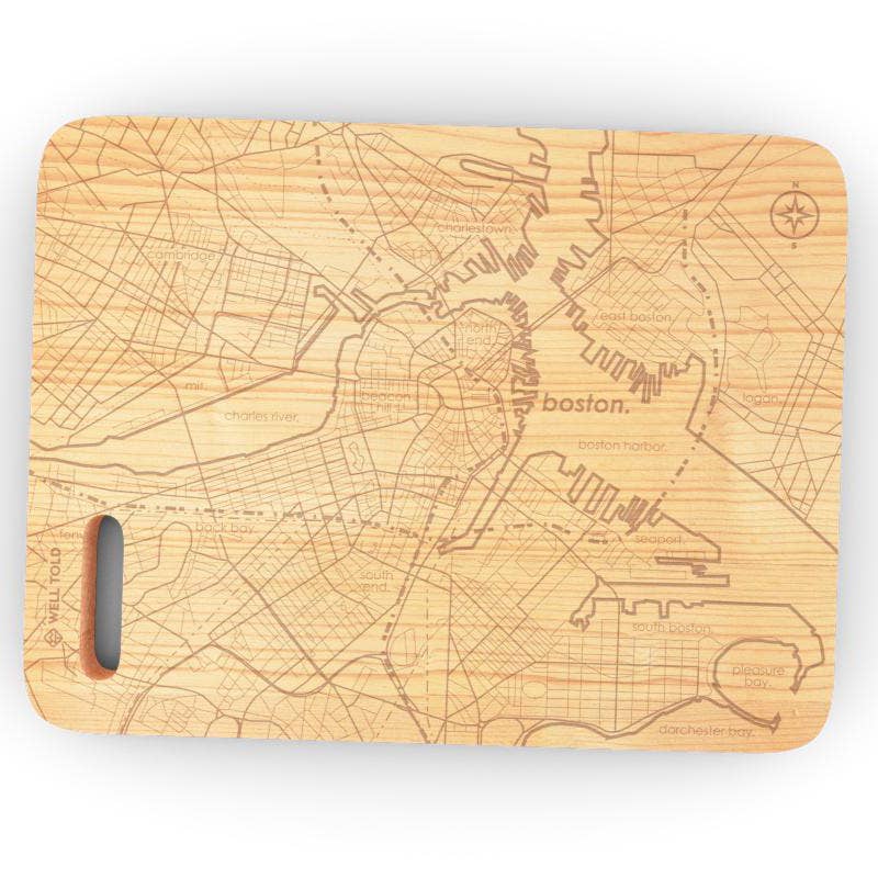 Boston MA 6"x 8" Maple Bar Prep & Cutting Board