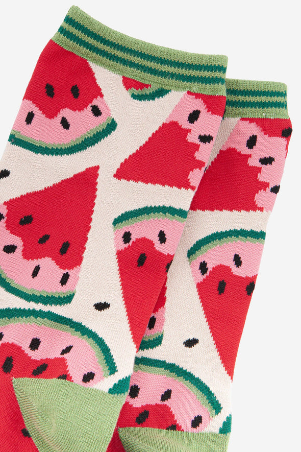 Women's Watermelon Slices Fruit Bamboo Socks