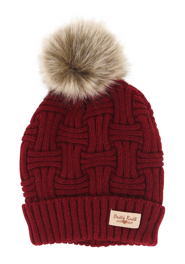 Britt's Knits Plush Lined Hat With Pom-Pom