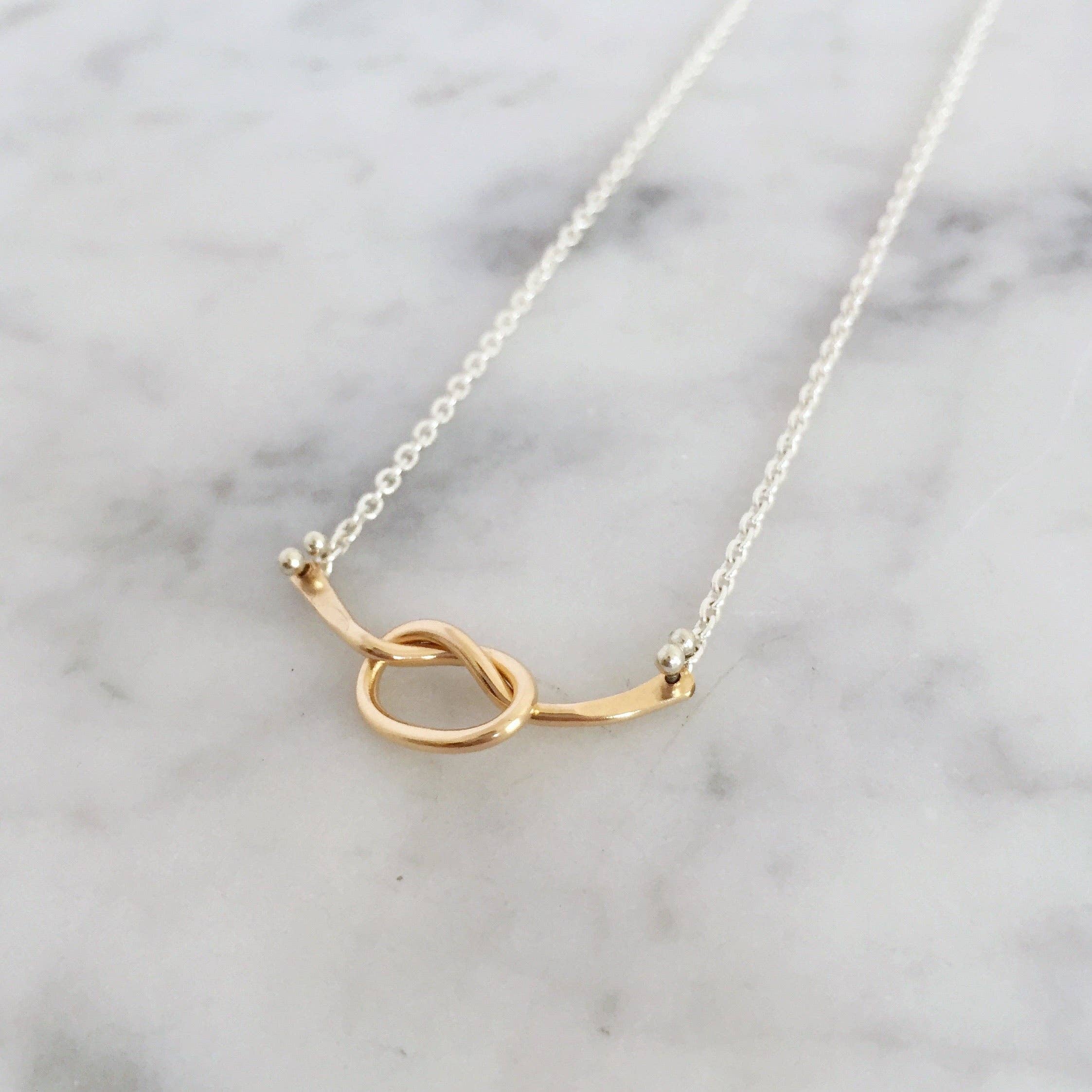 Loveknot Necklace: 14k Rose Gold Fill