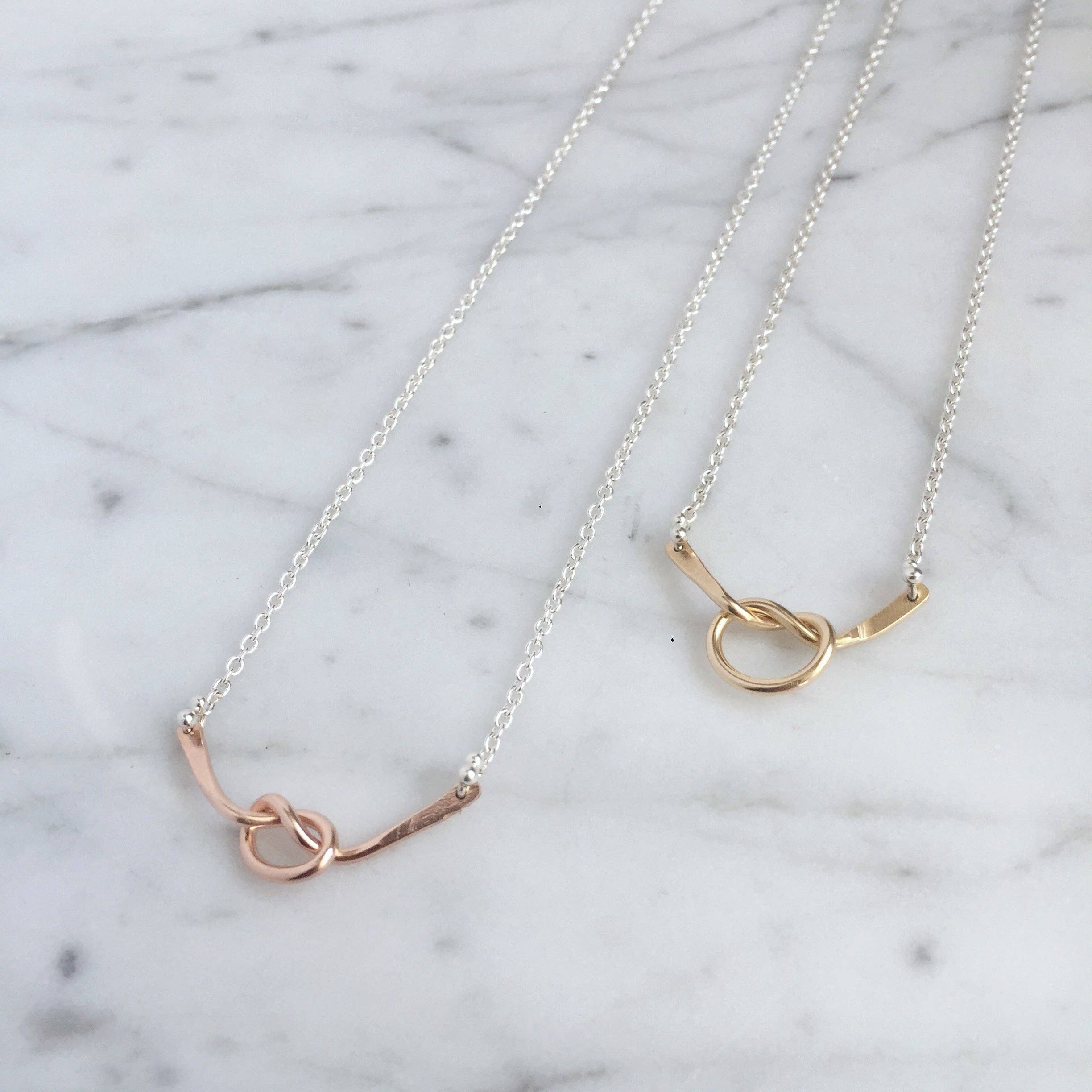 Loveknot Necklace: 14k Yellow Gold Fill