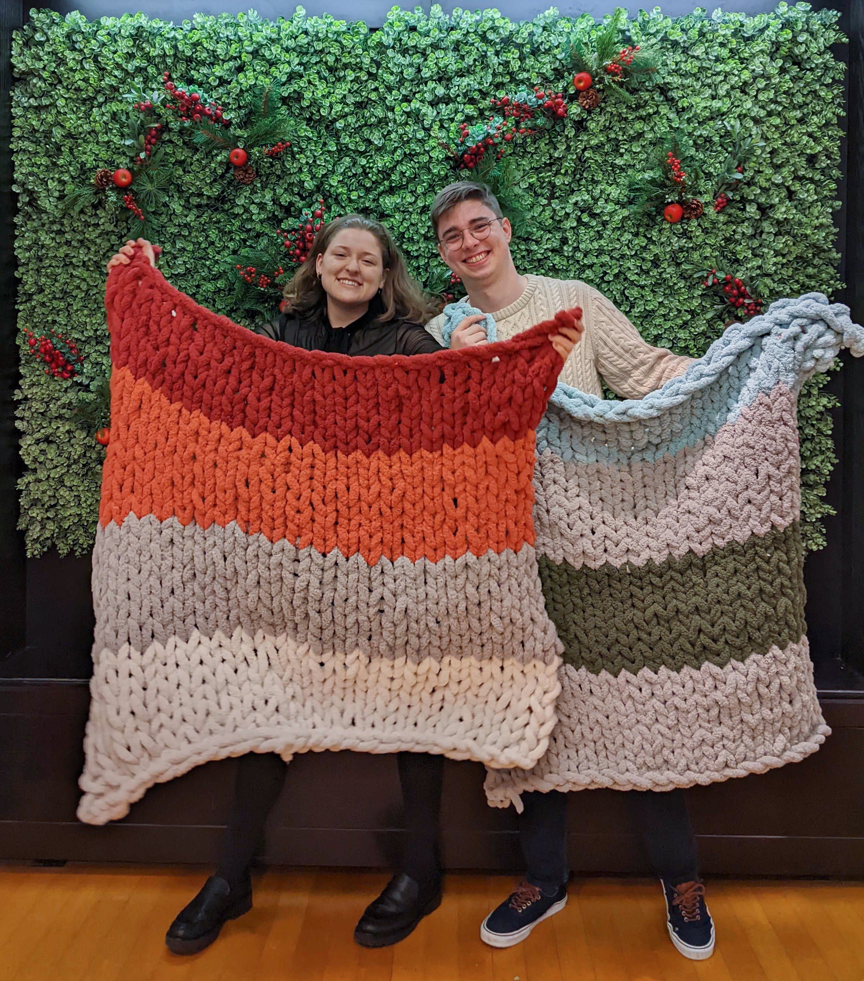 Knitted throw sale