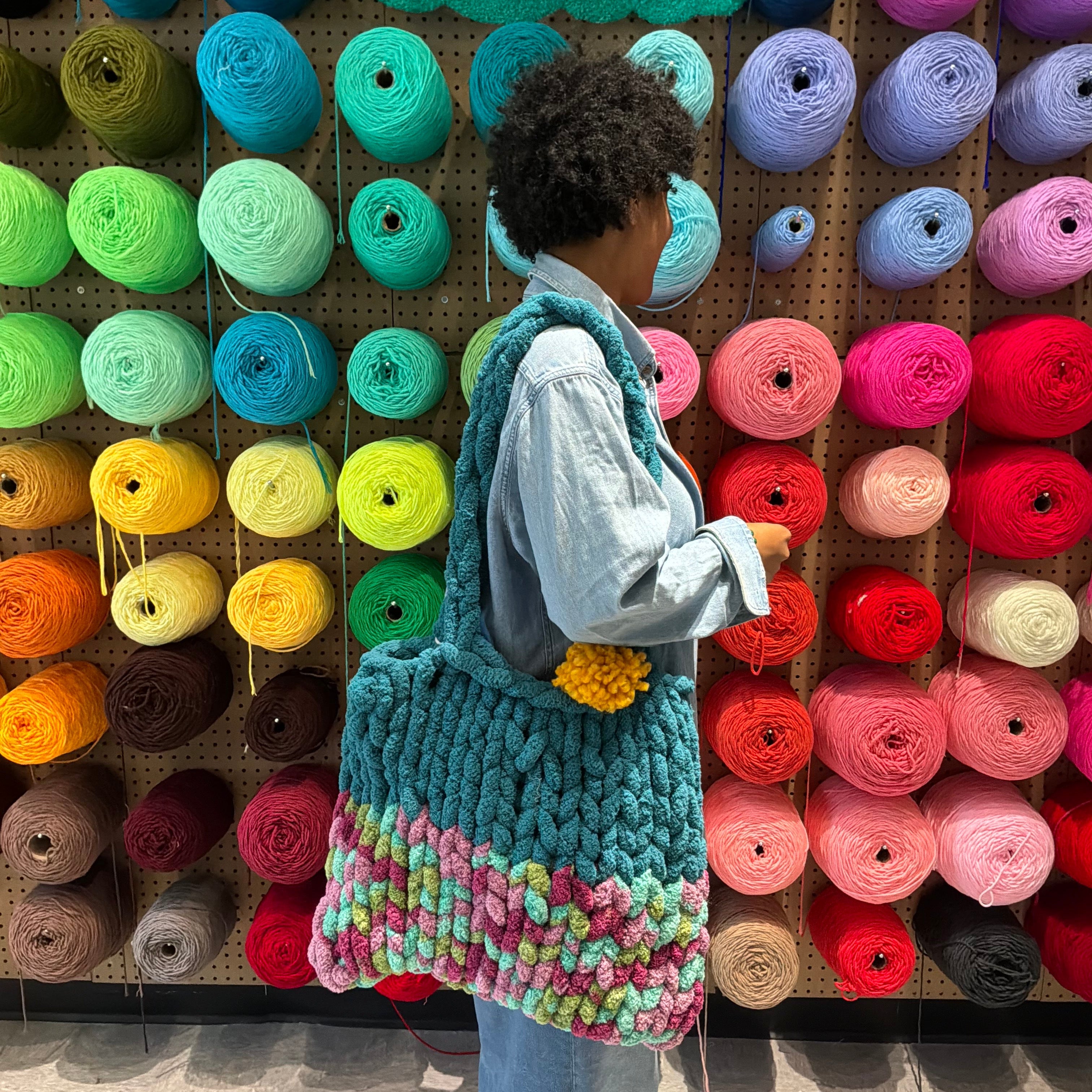 Beginner Hand-Knit Beach Bag