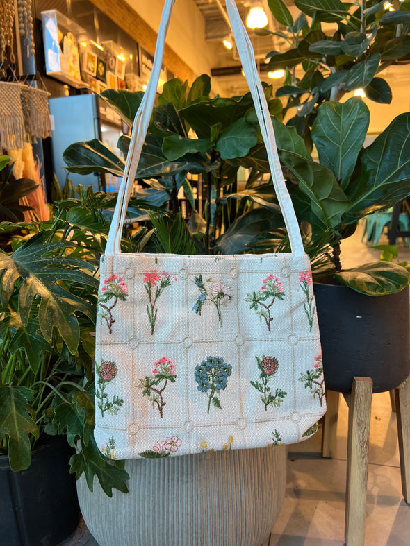 Embroidered Flower Bag