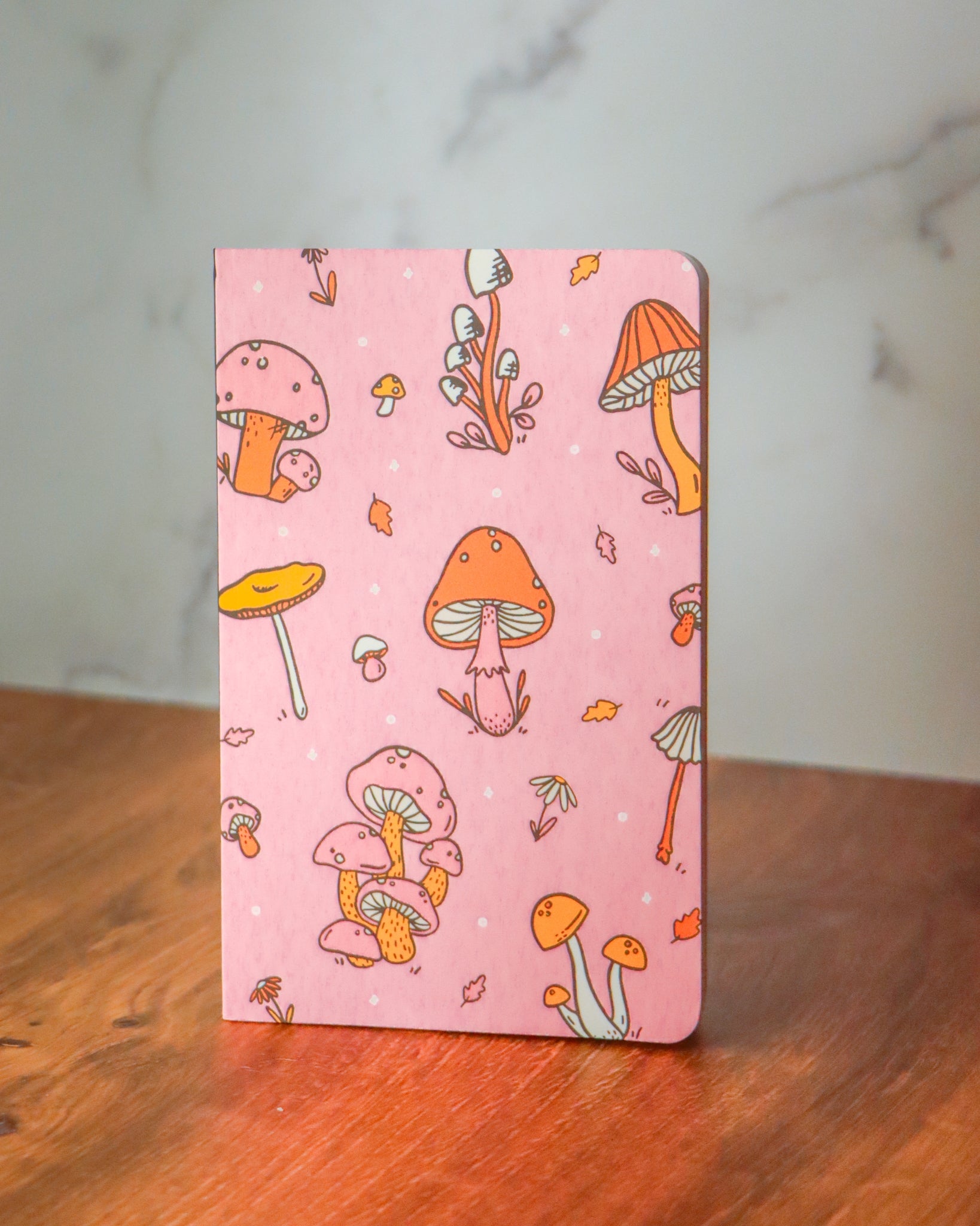 Pink Mushrooms Layflat Notebook