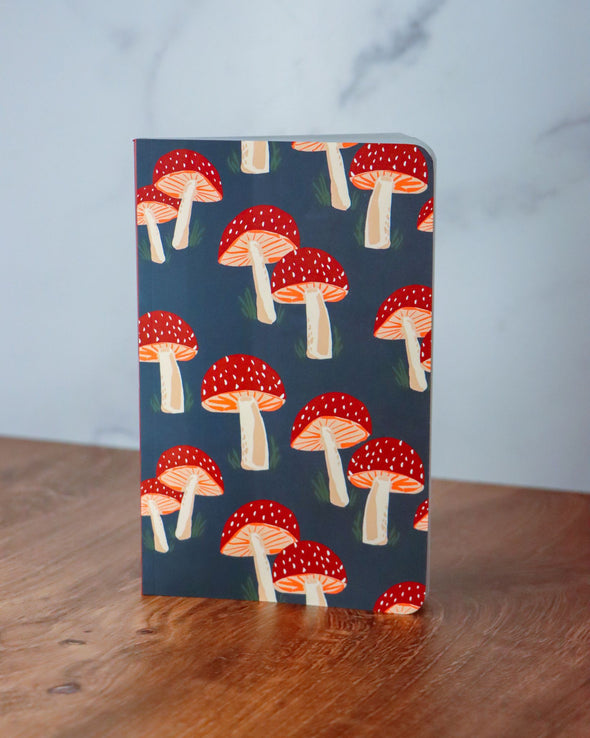 Navy Mushrooms Classic Layflat Notebook