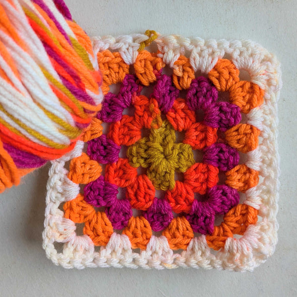 Fall Granny Square Scarf for Beginners