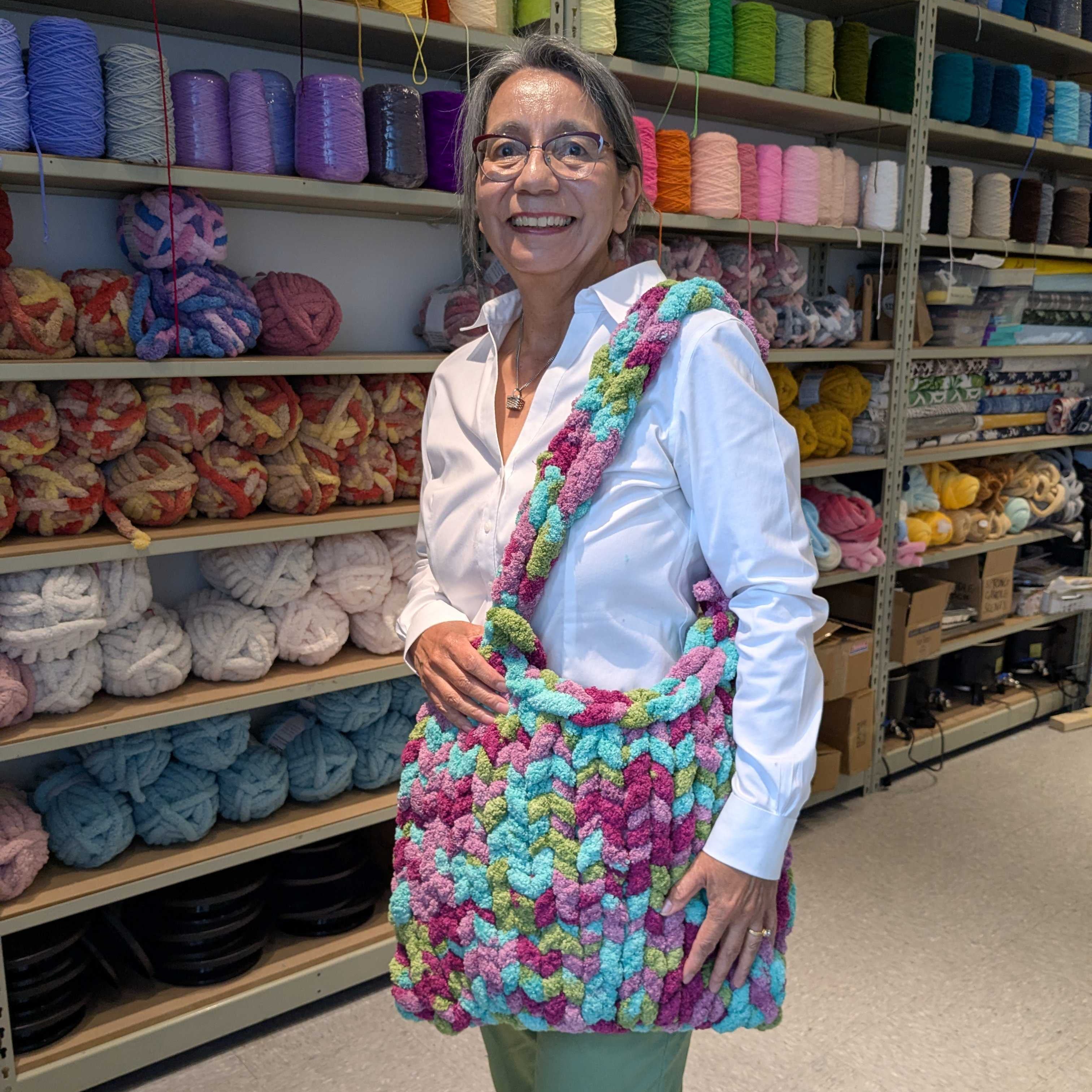 Advanced Beginner Hand-Knit Beach Bag