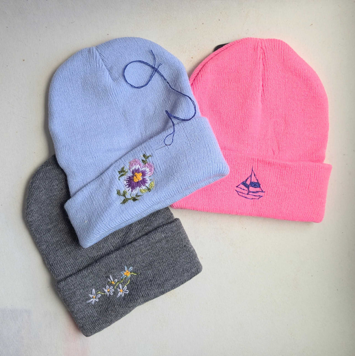 Beginner Embroidered Beanie Hat (Cambridge)