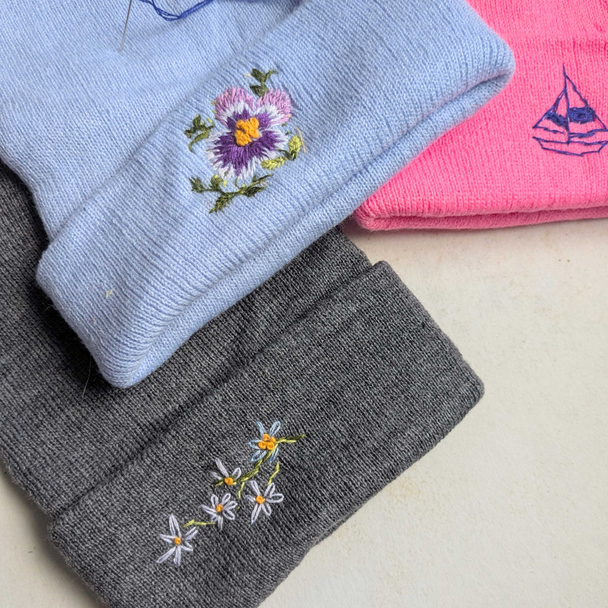 Beginner Embroidered Beanie Hat (Cambridge)