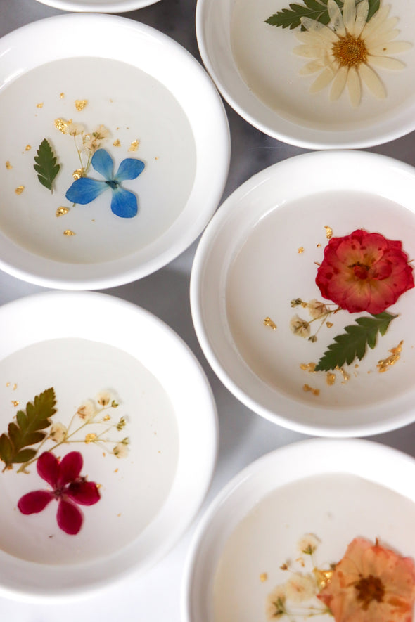 Pressed Flower & Botanical Ceramic Trinket Dish (Assorted)