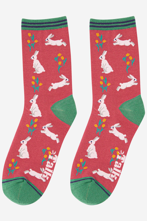 Women's Spring Bunny Rabbit Bamboo Socks