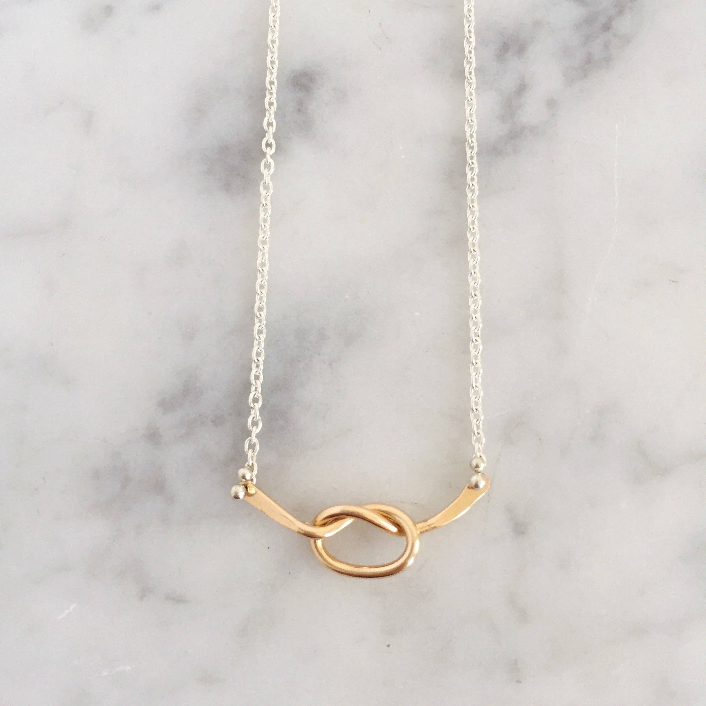 Loveknot Necklace: 14k Yellow Gold Fill