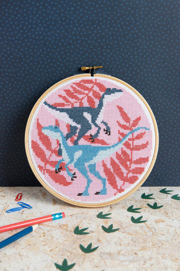 Velociraptors Cross Stitch Kit