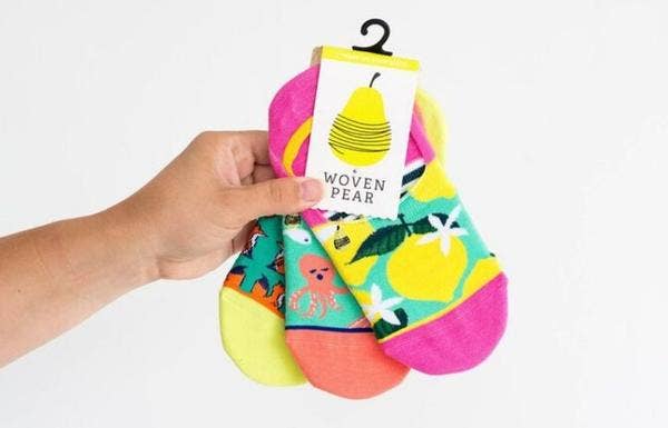 Woven Pear Socks - No-Show Socks, Happy Vibes Variety Pack