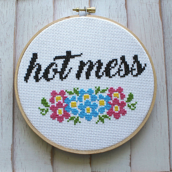 Hot Mess Cross Stitch Kit