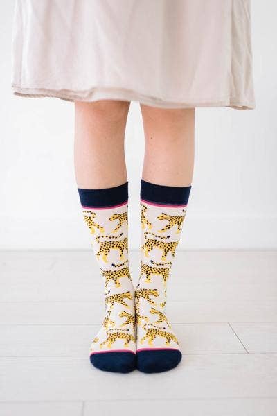 Woven Pear Socks - Crew Socks, Purr-Fect