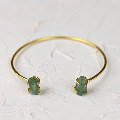 Apatite and Gold Cuff Bracelet