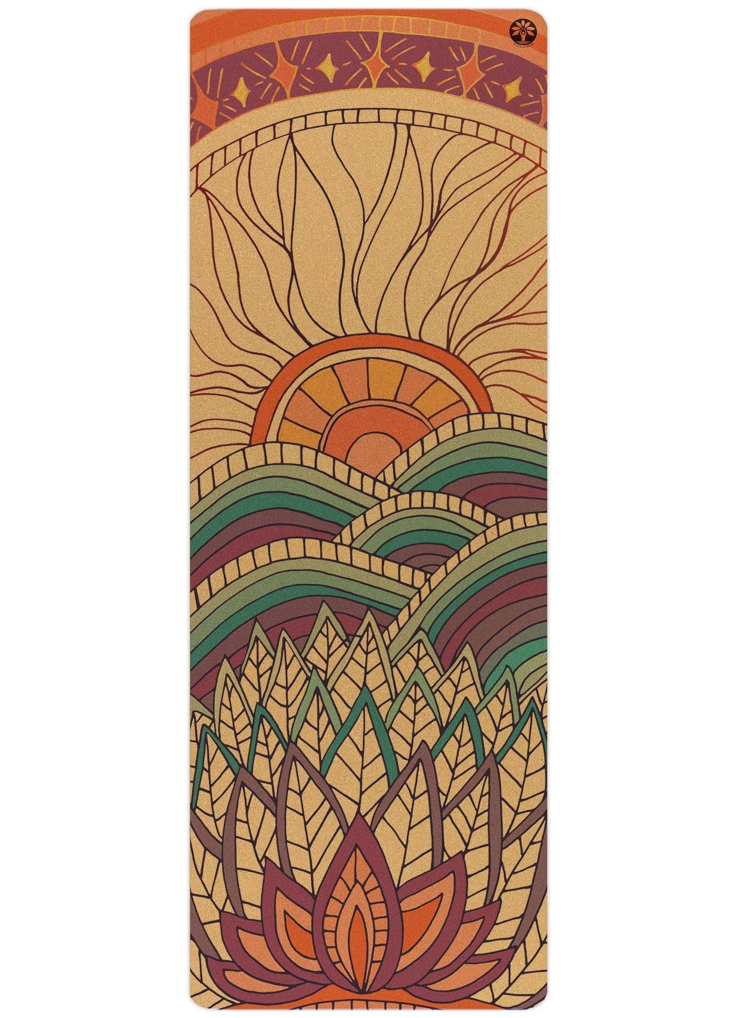 Mountain Magic Aura Cork Yoga Mat + Plant Foam: 72" x 26"