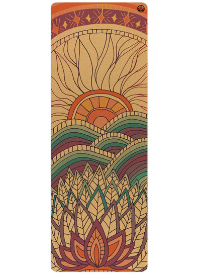 Mountain Magic Aura Cork Yoga Mat + Plant Foam: 72" x 26"