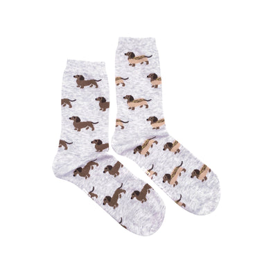 Women's Socks | Wiener Dog Hot Dog | Mismatched Socks