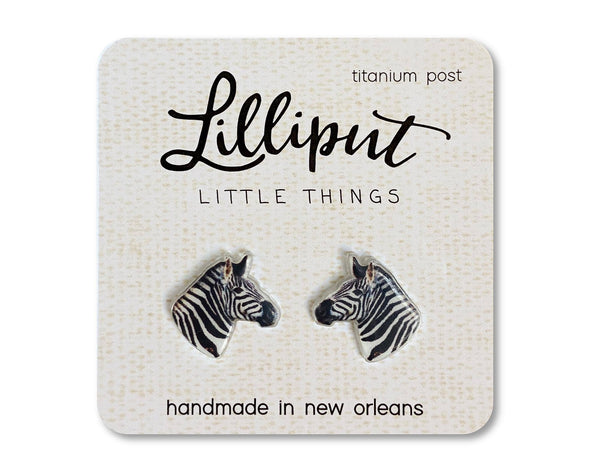 Zebra Head Earrings