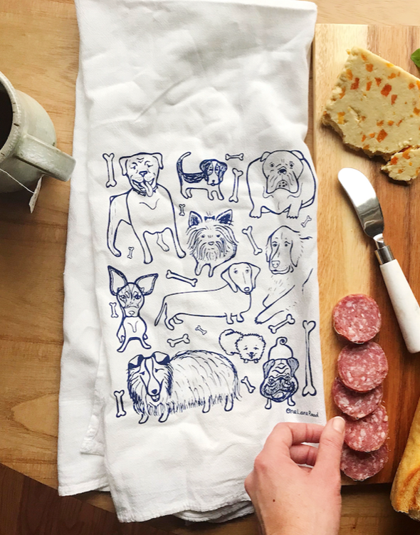 Dogs Kitchen Tea Towel