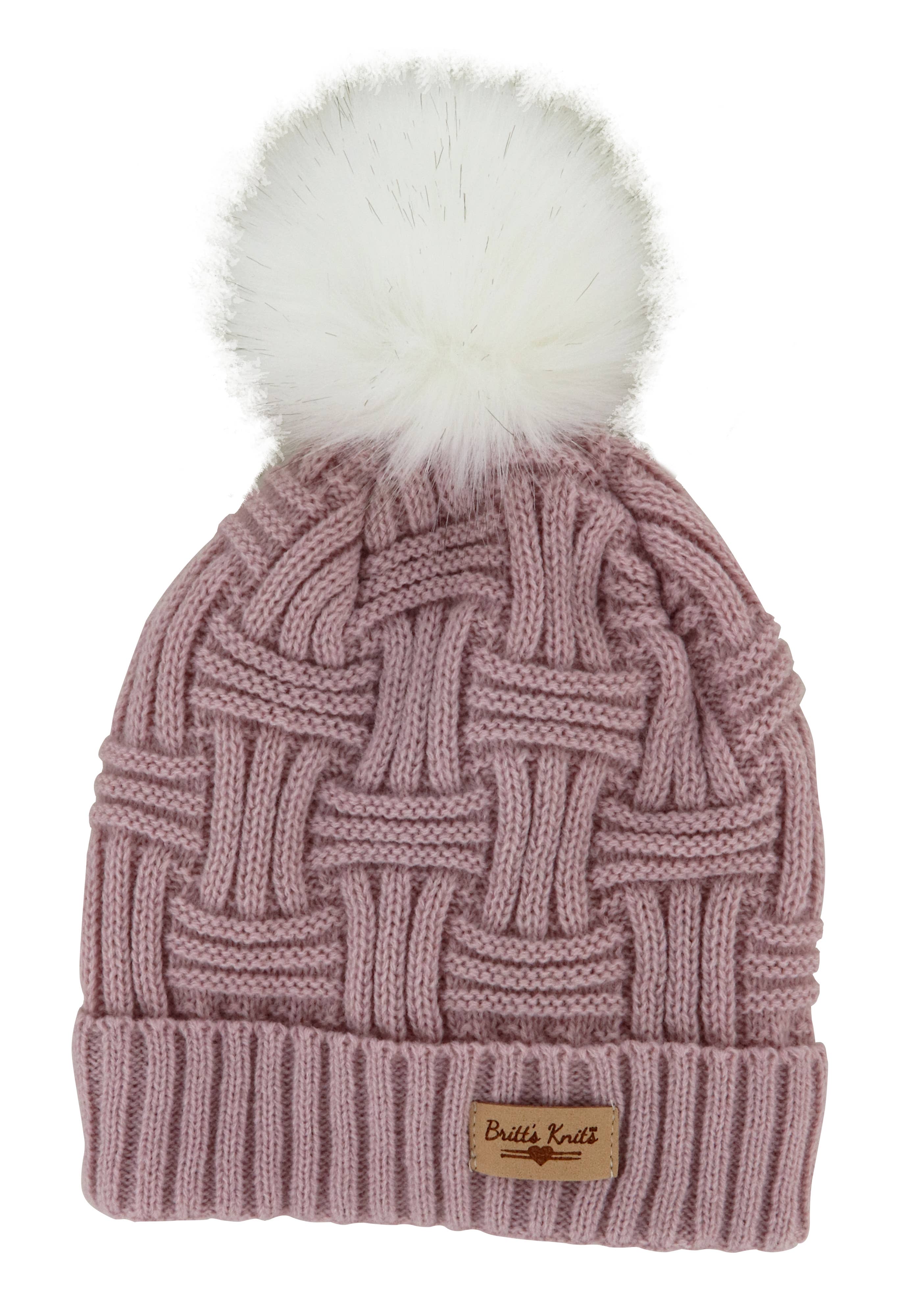 Britt's Knits Plush Lined Hat With Pom-Pom