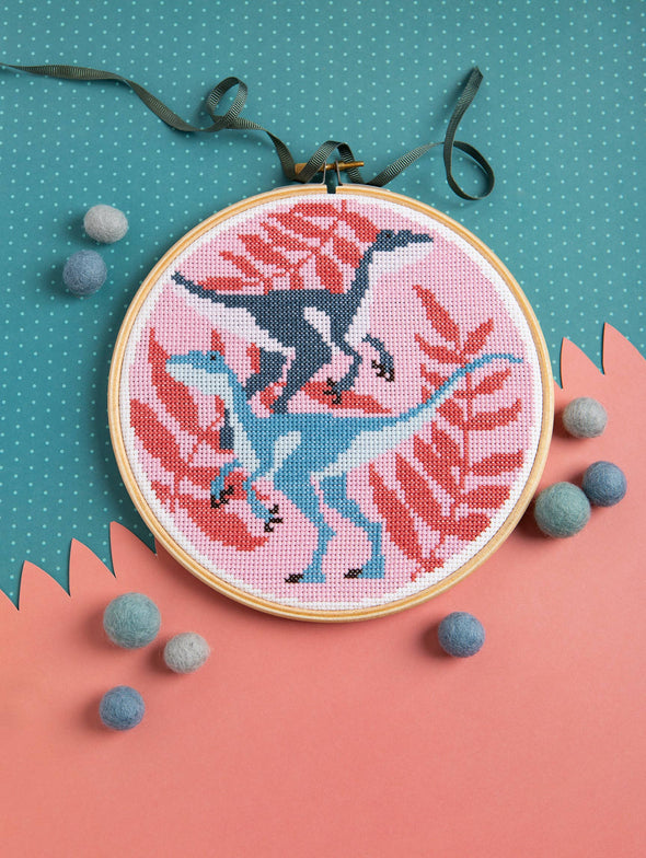 Velociraptors Cross Stitch Kit