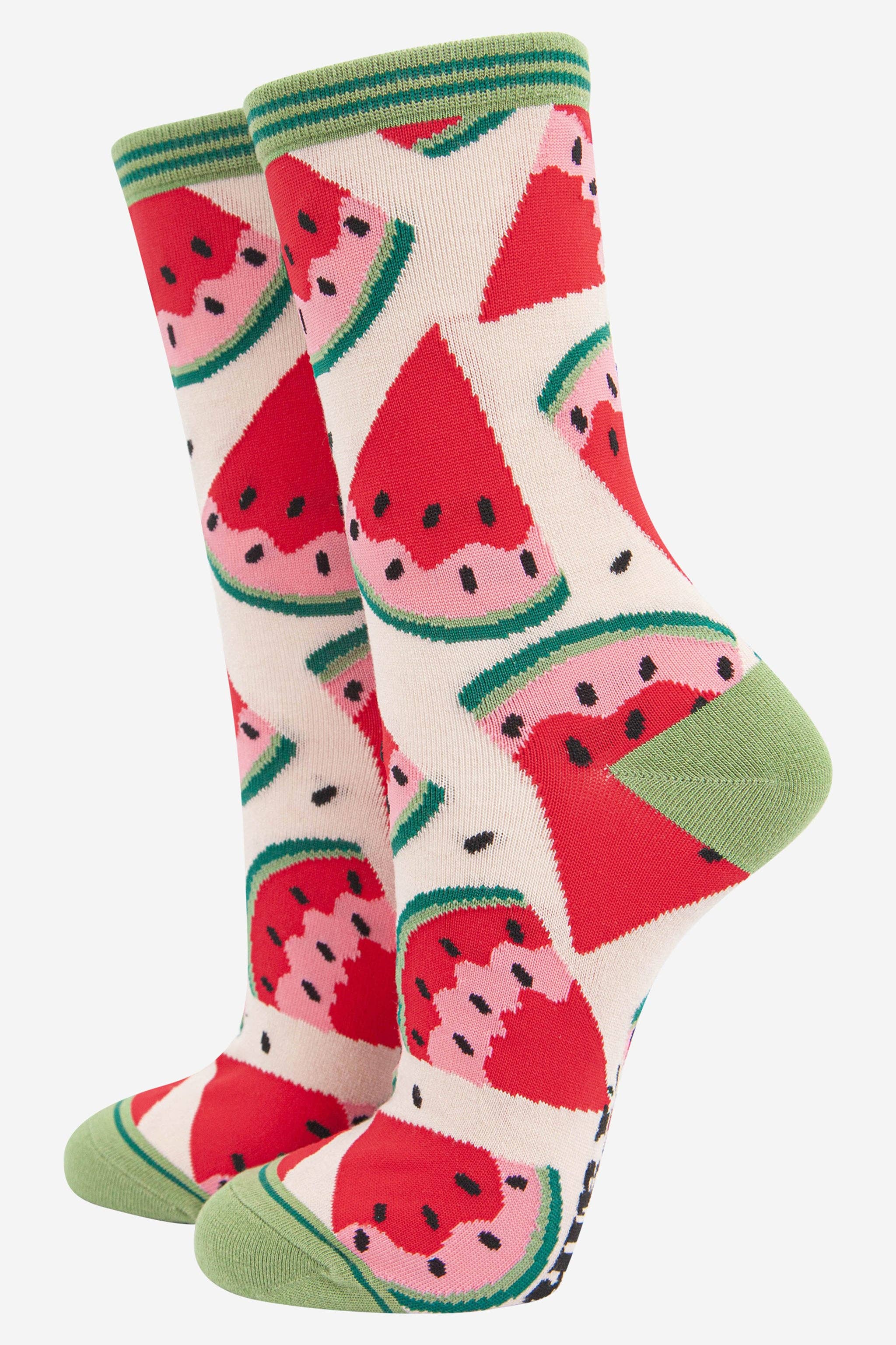 Women's Watermelon Slices Fruit Bamboo Socks